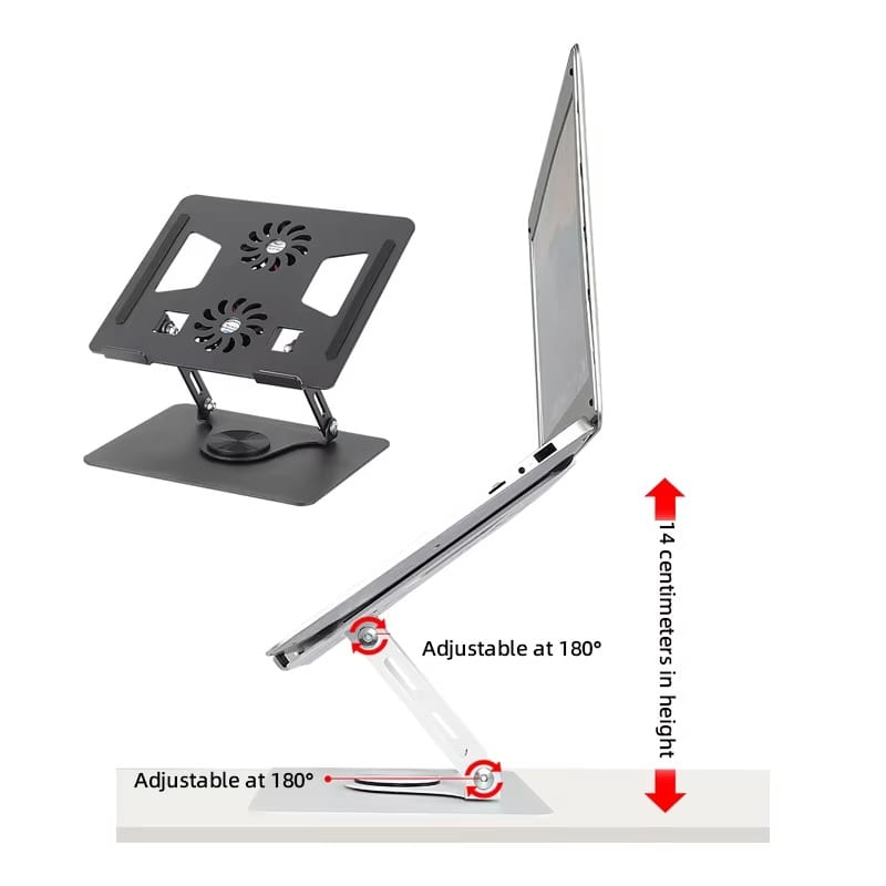 Support de PC Portable Réglable avec Double Ventilateur de Refroidissement - SARYNA STORE